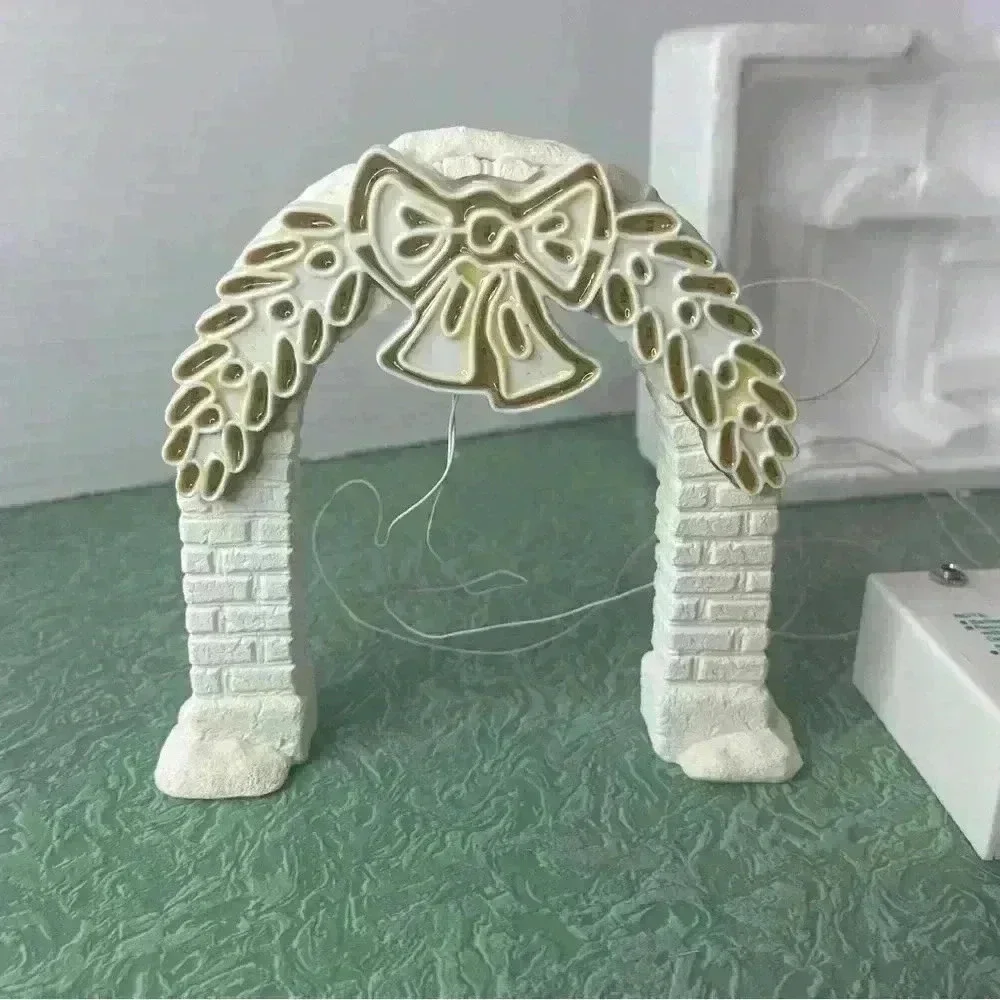 VTG Department 56 BRITE LITES Santa On Sleigh, Lighted Arch, Adapter LOT Works
